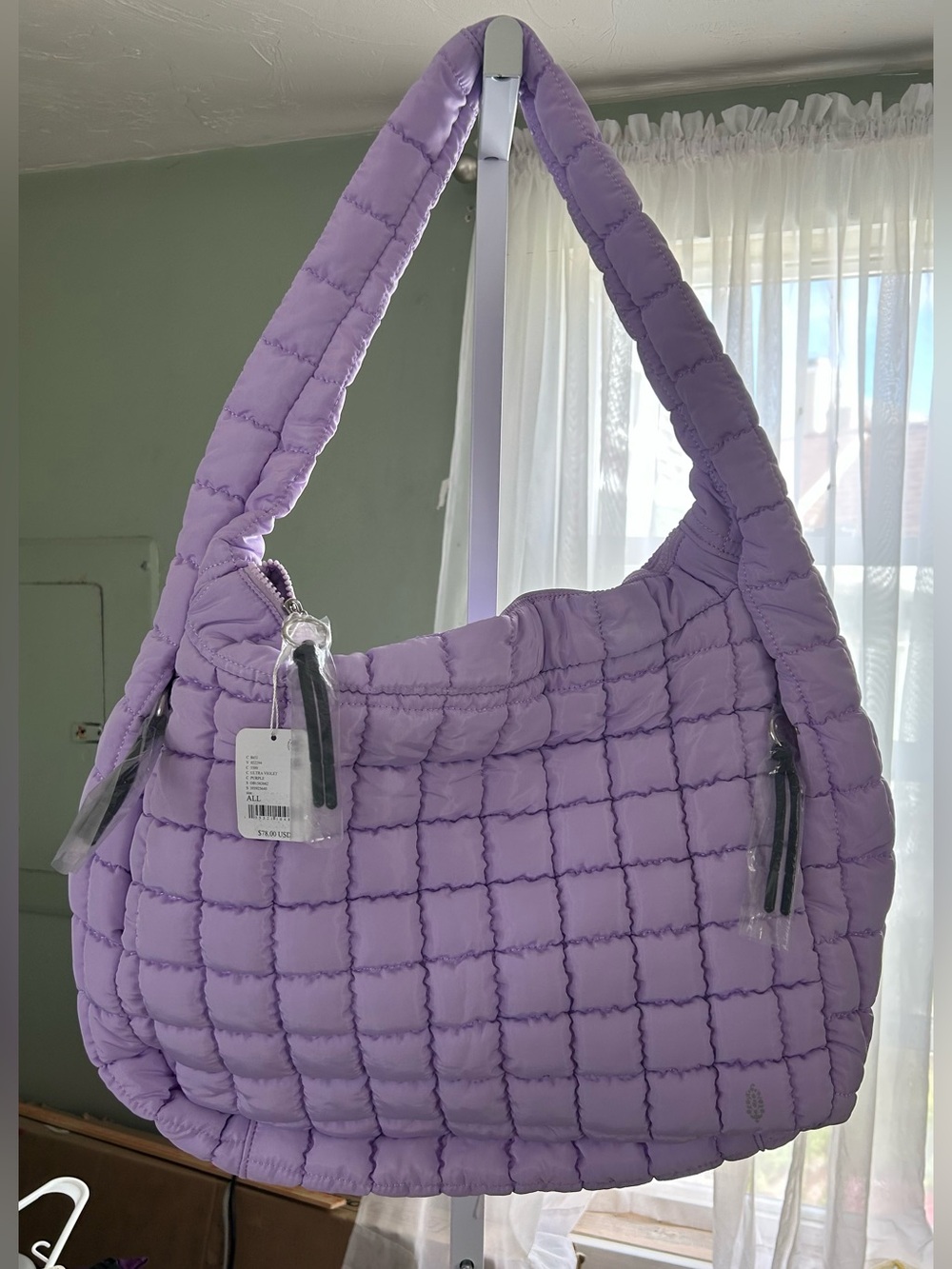 Free People Quilted Shoulder Bag in Ultra Violet
